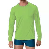 Camiseta Mash Micr UV Manga Longa Masculina - Verde citrico