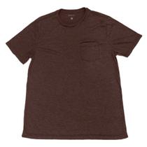 Camiseta mc bolso basic+, em tecido poliester com viscose, marrom m
