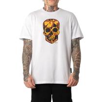 Camiseta MCD Caveira Camuflado SM25 Masculina Branco