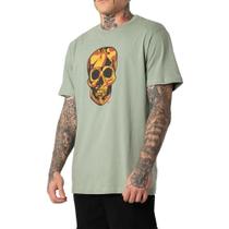 Camiseta MCD Caveira Camuflado SM25 Masculina Verde Alvorada