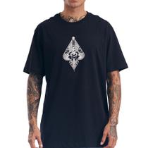 Camiseta MCD Espada Adaga Rosa SM27 Masculina Preto Camiseta MCD Espada Adaga Rosa SM27 Masculina Preto