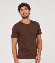Camiseta Meia Malha Básica Masculina Kohmar Marrom Camiseta Meia Malha Básica Masculina Kohmar Marrom