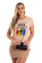 Camiseta Meia Malha Estonada Amor Areia