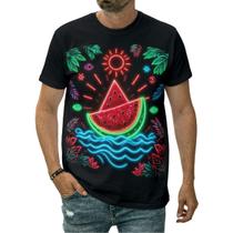 Camiseta Melancia Suculenta Estilo Fruta Verão Alegre