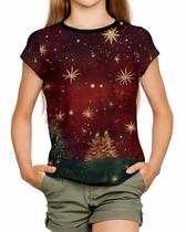 Camiseta Menina Feliz Natal UV50 Fantasia Infantil Blusa e5
