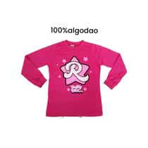 Camiseta Menina Manga Longa Algodão Básica