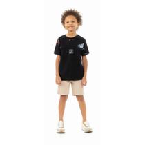 Camiseta Menino Angerô em Algodão na cor Preto