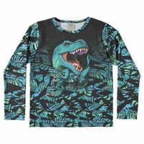 Camiseta Menino BGR em Malha Splash Com Proteção Solar -Dinossauro