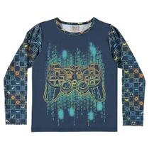 Camiseta Menino BGR em Malha Splash Com Proteção Solar - Vídeo Game