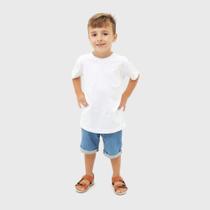 Camiseta Menino e Menina Algodão 30.1 Macia Tamanho 02 Cor Branco Guardião Co