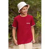 Camiseta Menino Juvenil em Malha Bublee com Bolso AND.GO Cor Vermelho