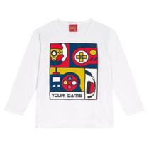 Camiseta menino Kyly Manga Longa Algodão cor Branco