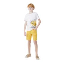 Camiseta Menino Manga Curta Estampada Hering Kids Off White