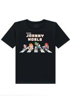 Camiseta Menino Manga Curta Preta Johnny Fox