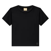 Camiseta Menino Milon Básica em Meia Malha Preto