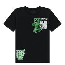 Camiseta menino preto johnny fox