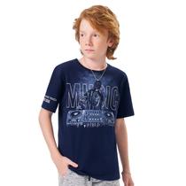 Camiseta Meninos Manga Curta Azul Marinho DJ Music Lemon