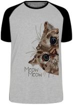 Camiseta Meow Gato Blusa Plus Size extra grande adulto ou infantil