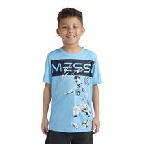 Camiseta Messi Boys' Lifestyle de manga curta, azul, tamanho 6