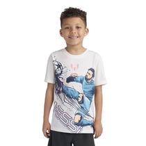 Camiseta Messi Boys' Lifestyle de manga curta branca L (14/16)
