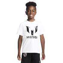 Camiseta Messi Boys' Lifestyle de manga curta com logotipo Slim-Fit