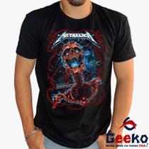 Camiseta Metallica 100% Algodão Rock Geeko