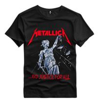 Camiseta Metallica And Justice For All Preta Banda De Rock Metal Roqueiro Camiseta Metallica And Justice For All Preta Banda De Rock Metal Roqueiro