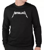 Camiseta Metallica Banda Rock Manga Longa
