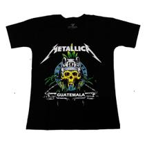 Camiseta Metallica Guatemala Tour Preta Banda Adulto e Plus Size Epi091 RCH Camiseta Metallica Guatemala Tour Preta Banda Adulto e Plus Size Epi091 RCH