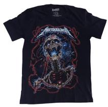Camiseta Metallica Preta caveira ride the lightning BO527 RCH Camiseta Metallica Preta caveira ride the lightning BO527 RCH