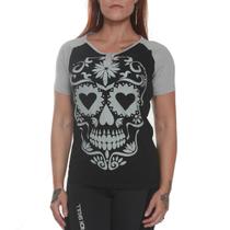 Camiseta mexican skull heart bkf0104 preto/cinza - black skull - clothing (m) Camiseta mexican skull heart bkf0104 preto/cinza - black skull - clothing (m)