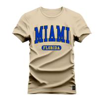 Camiseta Miami Algodão Confortável Estampada Gola Redonda