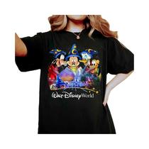 Camiseta Mickey Mágico Walt Disney Fantasia Aquarela Disneyland Camiseta Para Viagem Em Família