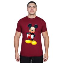 Camiseta Mickey Masculina Adulto Bonito Manga Curta