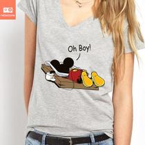 Camiseta Mickey Oh No Camisa Divertida 100% Algodão Camiseta Mickey Oh No Camisa Divertida 100% Algodão