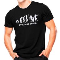 Camiseta Militar Estampada Evolução Tática Preta Camiseta Militar Estampada Evolução Tática Preta
