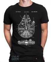 Camiseta Millenium Falcon Han Solo Star Wars Camisa Geek - king of Geek