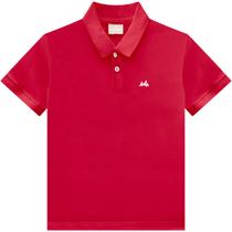 Camiseta Milon Roupa Infantil Gola Polo Vermelha Clássica Básica Manga Curta