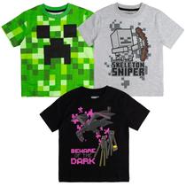 Camiseta Minecraft Mobs Creeper Skeleton Enderman para meninos 10-12 Camiseta Minecraft Mobs Creeper Skeleton Enderman para meninos 10-12