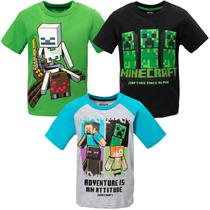 Camiseta Minecraft Mobs Creeper Steve Alex Skeleton Boys 6 Anos