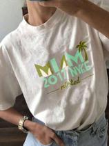 Camiseta Minimalista Com Frase Moda Casual Moderna Miami
