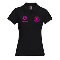 Camiseta Minina Bruta Agronomia Gola Polo Preto/Rosa Camiseta Minina Bruta Agronomia Gola Polo Preto/Rosa