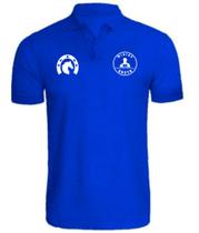 Camiseta Mininu Bruto Gola Polo Ferradura Marca Country Azul Camiseta Mininu Bruto Gola Polo Ferradura Marca Country Azul