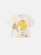 Camiseta minnie com bordado amarelo animê.