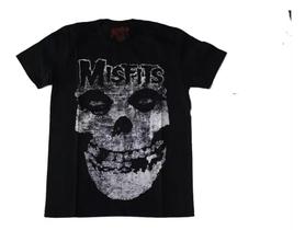 Camiseta Misfits Logo Caveira Blusa Adulto Unissex Banda Punk Rock BO311 BM