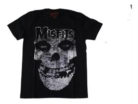 Camiseta Misfits Logo Caveira Blusa Adulto Unissex Banda Punk Rock BO311 BM Camiseta Misfits Logo Caveira Blusa Adulto Unissex Banda Punk Rock BO311 BM