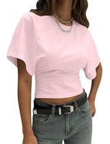 Camiseta MISSACTIVER Y2K Grunge com cintura apertada e manga em forma de morcego