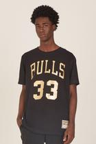 Camiseta Mitchell & Ness Estampada Chicago Bulls Scottie Pippen Preta