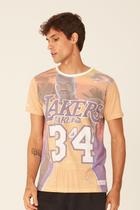 Camiseta Mitchell & Ness Estampada City Pride Los Angeles Lakers Shaquille O'Neal Off White