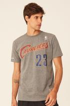 Camiseta Mitchell & Ness Estampada Name And Number Cleveland Cavaliers Lebron James Cinza